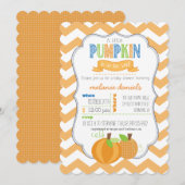 Pumpkin Boy Baby shower Uitnodiging (Voorkant / Achterkant)