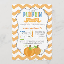 Pumpkin Boy Baby shower Uitnodiging