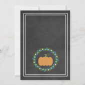 Pumpkin Boy Verjaardagsfeestje Chalkboard Uitnodig Kaart (Achterkant)