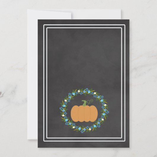 Pumpkin Boy Verjaardagsfeestje Chalkboard Uitnodig Kaart (Achterkant)