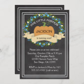 Pumpkin Boy Verjaardagsfeestje Chalkboard Uitnodig Kaart (Voorkant / Achterkant)