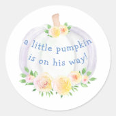 Pumpkin Boys-Baby shower Ronde Sticker (Voorkant)