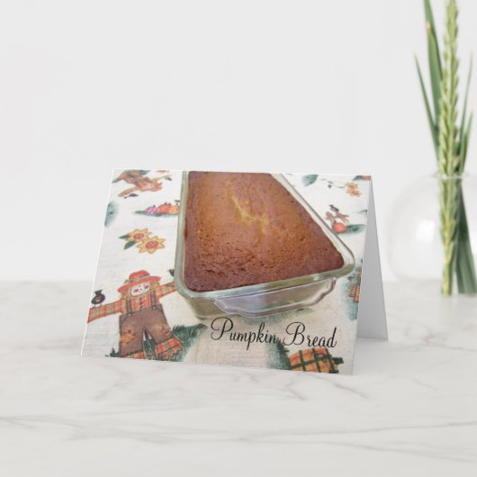 Pumpkin Bread Holiday Fresh Bked Recipe Feestdagen Kaart (Voorkant)