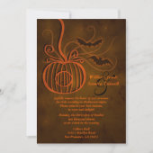 Pumpkin Cage Halloween Wedding Invitation Kaart (Voorkant)