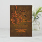 Pumpkin Cage Halloween Wedding Invitation Kaart (Staand voorkant)