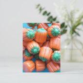 Pumpkin Candy Corn Foto Briefkaart (Staand voorkant)