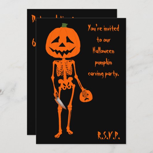 Pumpkin caring Halloween Kaart (Voorkant / Achterkant)