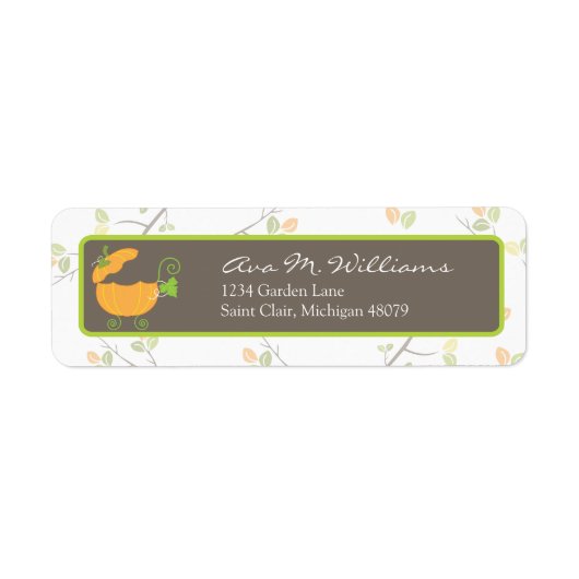 Pumpkin Carriage Address Label (Voorkant)