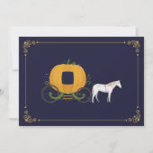 Pumpkin Carriage Horse Herfst Girls Birthday Party Kaart (Achterkant)