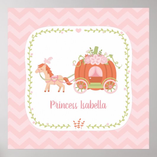 Pumpkin Carriage Little Princess Girls Wall Decor Poster (Voorkant)