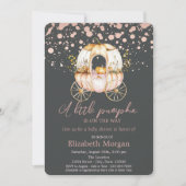 Pumpkin Carriage Roos Gouden Stippen Baby shower Kaart (Voorkant)