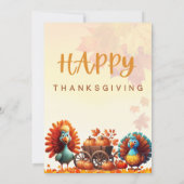 PUMPKIN CART AND FUNNY TURKEYS KAART (Achterkant)