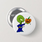 Pumpkin Carving Alien Ronde Button 5,7 Cm (Voorkant /achterkant)