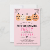 Pumpkin Carving Birthday Party Halloween Kaart (Voorkant)