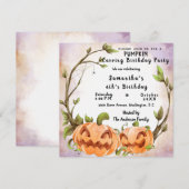 Pumpkin Carving Birthday Party Invitation Kaart (Voorkant / Achterkant)