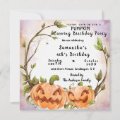 Pumpkin Carving Birthday Party Invitation Kaart (Voorkant)