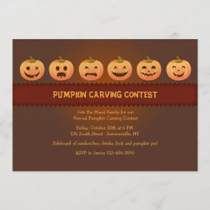 Pumpkin Carving Contest Invitation Kaart