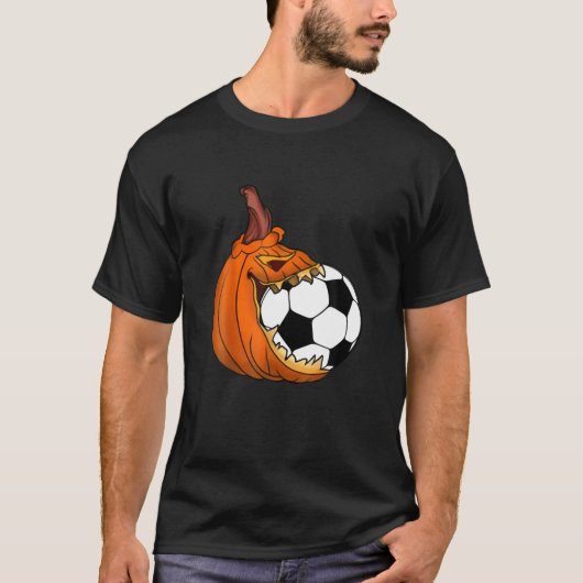 Pumpkin Carving Eat Voetbal Halloween T-shirt (Voorkant)