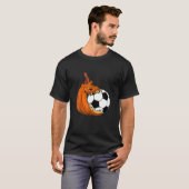 Pumpkin Carving Eat Voetbal Halloween T-shirt (Voorkant volledig)