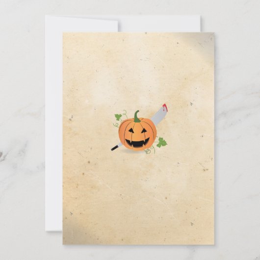 Pumpkin Carving Halloween Party Cocktail Webs Kaart (Achterkant)