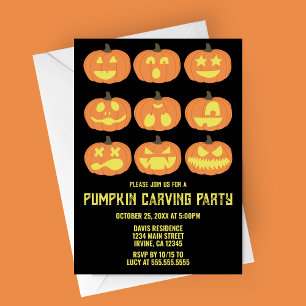 Pumpkin Carving Halloween Party Uitnodiging