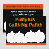 Pumpkin Carving Halloween Party uitnodiging (Voorkant / Achterkant)