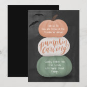 Pumpkin Carving Halloween Uitnodiging (Voorkant / Achterkant)