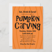 Pumpkin Carving Oranje en Black Halloween Party Kaart (Voorkant)