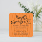Pumpkin Carving Oranje en Black Halloween Party Kaart (Staand voorkant)