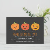 Pumpkin Carving Party Halloween Kaart (Staand voorkant)