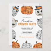 Pumpkin Carving Party Halloween Uitnodiging (Voorkant)