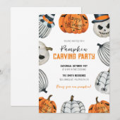 Pumpkin Carving Party Halloween Uitnodiging (Voorkant / Achterkant)