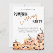 Pumpkin Carving Party Invitation - Halloween Kaart (Voorkant)