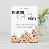 Pumpkin Carving Party Invitation - Halloween Kaart (Staand voorkant)
