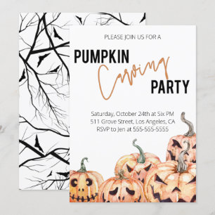 Pumpkin Carving Party Invitation - Halloween Kaart
