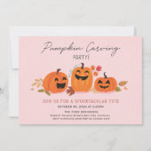 Pumpkin Carving Party Invitation Halloween Kaart (Voorkant)