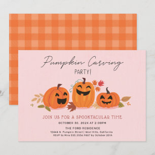 Pumpkin Carving Party Invitation Halloween Kaart