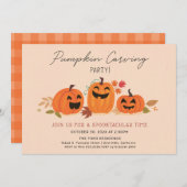 Pumpkin Carving Party Invitation Halloween Kaart (Voorkant / Achterkant)