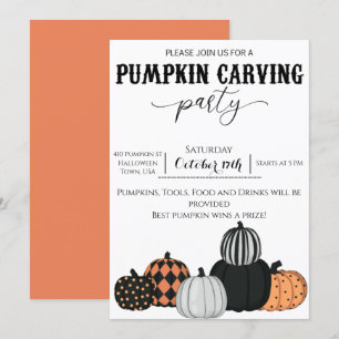 Pumpkin Carving Party Invitation - Jack o Lantern Kaart