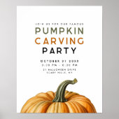 Pumpkin carving party teken voor Halloween Poster (Voorkant)