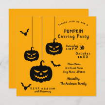 Pumpkin Carving Party-uitnodiging