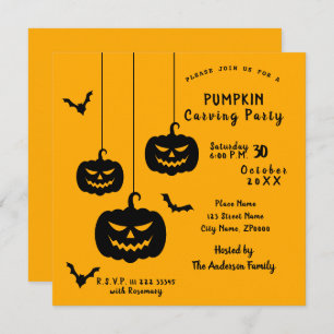 Pumpkin Carving Party-uitnodiging Kaart