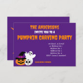 Pumpkin Carving Party-uitnodiging Kaart (Voorkant / Achterkant)