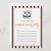 Pumpkin Carving Party-uitnodiging Kaart (Voorkant / Achterkant)