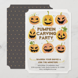 Pumpkin Carving Party-uitnodiging Kaart