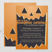 Pumpkin Carving Party-uitnodiging Kaart (Voorkant / Achterkant)