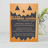 Pumpkin Carving Party-uitnodiging Kaart (Staand voorkant)