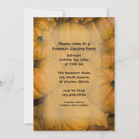 Pumpkin Carving Party-uitnodiging Kaart (Voorkant)
