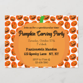 Pumpkin Carving Party-uitnodiging Kaart