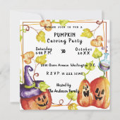 Pumpkin Carving Party-uitnodiging Kaart (Voorkant)